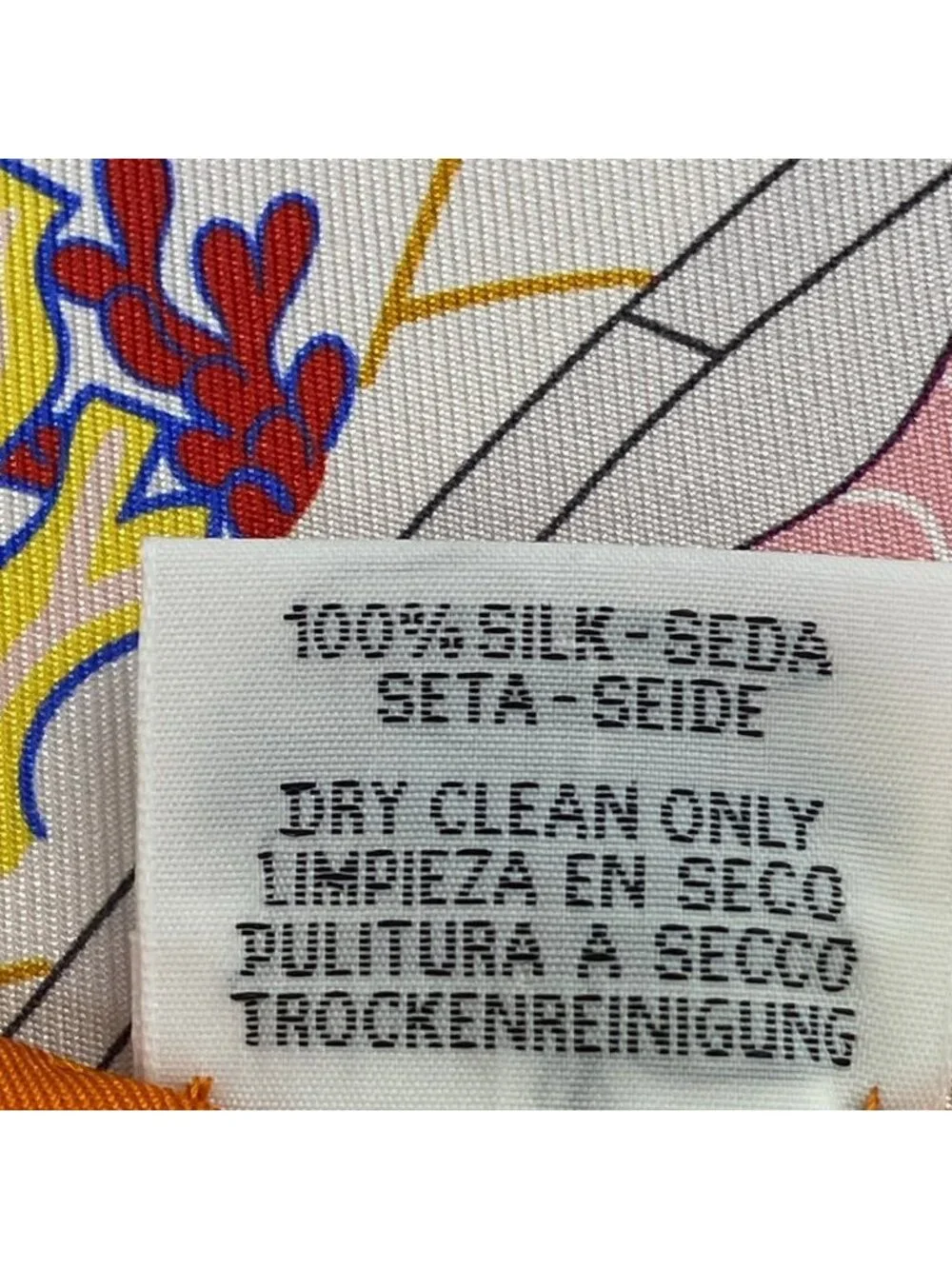 Hermes Scarf Carre 90 Light Pink Orange Multi Splash Park